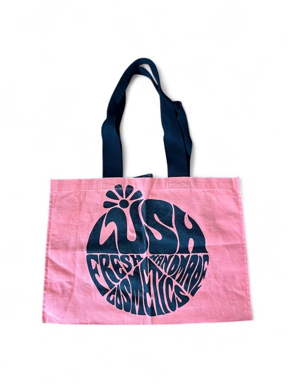 Lush Pink Tote with Black Graphic Straps